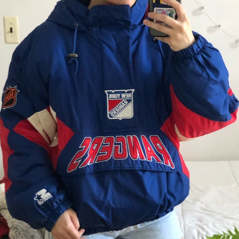 AUTHENTIC NHL NEW YORK RANGERS PULLOVER JACKET